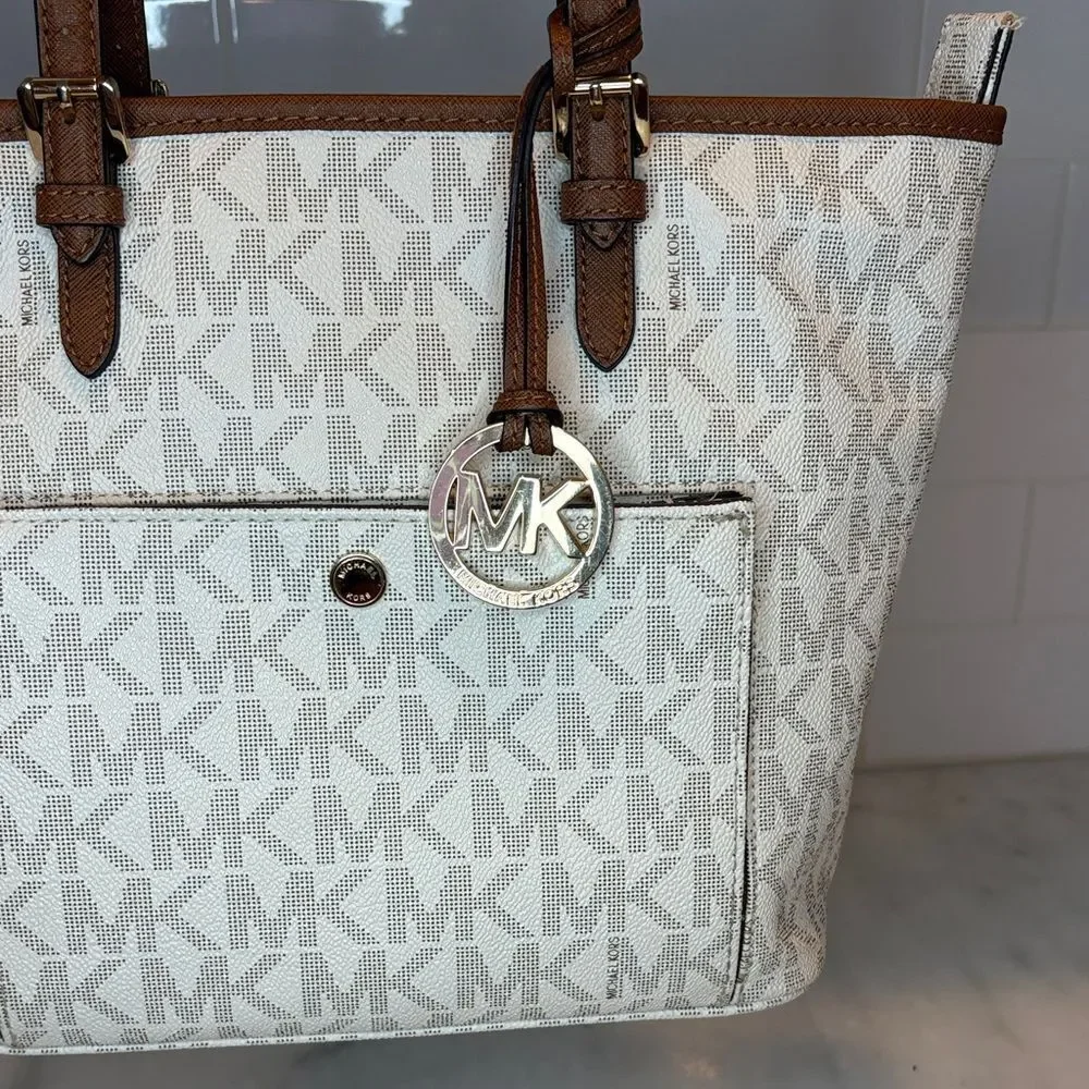Michael Kors Bag Purse Handbag Pocketbook Jet Set Logo Large Signature Tote Bag